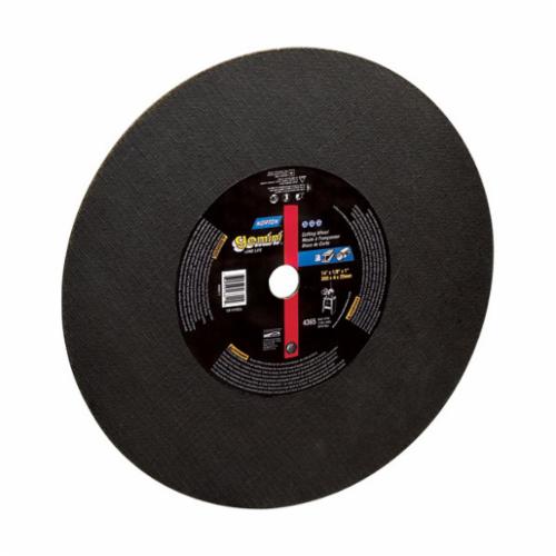 Cut-Off Wheel, Long Life, Series: 57A, 20 in Wheel Dia, 3/16 in Wheel Thickness, 1 in Center Hole, 24 Grit, Very Coarse Grade, Aluminum Oxide Abrasive, 2710 RPM Maximum, Resin Bond, Wheel Type Number: Type 01/41 Straight, For Use With: Chop Saw and Chop Stroke Machines