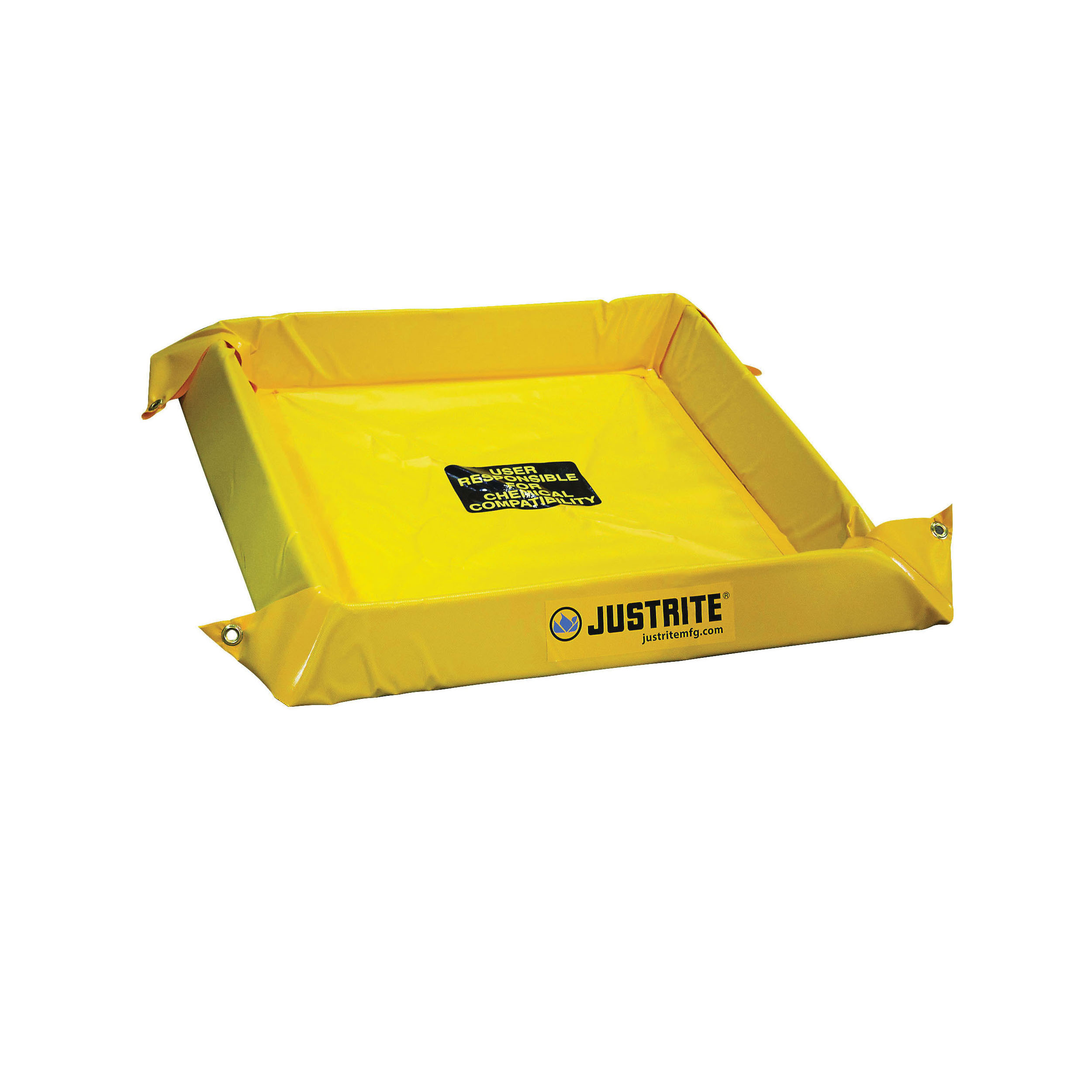 Maintenance Spill Berm, 10 gal Spill, 2 ft Length, 4 in Height, 2 ft Width, PVC Coated Fabric, Yellow