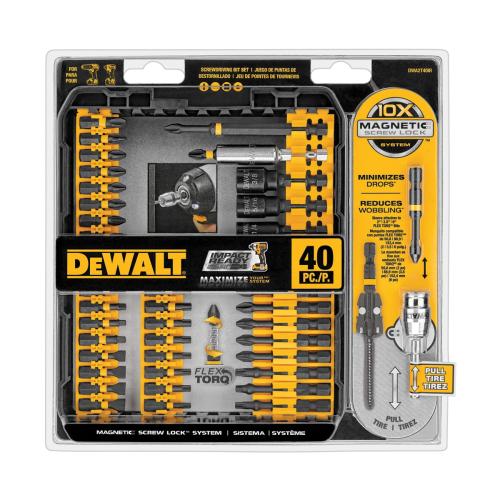 Screwdriver Bit Set, 40 Piece, For Use With: Screwdriver, Steel