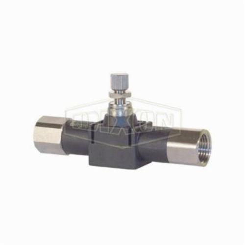 Flow Control Valve, In-Line, 1/8 Inch FNPT Nominal Size, 15 to 145 psi, 32 to 158 °F, Media: Compressed Air, Nylon Body