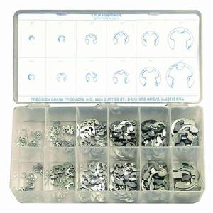 E-Clip Assortment, 265 Piece, Steel, Plain, 1/8 to 7/8 in