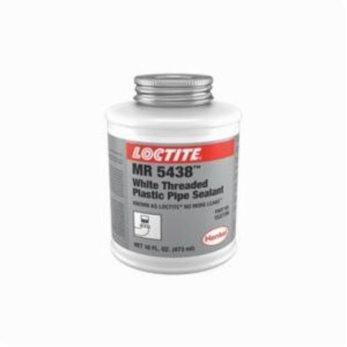 Thread Sealant, 1-Part, Series: MR 5438™, Brush In Cap Bottle Container, 16 oz Container, Solvent Base, White, Alcoholic Odor/Scent, -65 to 300 deg F, 1.37 Specific Gravity, 96.8 deg F Flash Point, 0.152 VOC, 90000 to 110000 cPs Viscosity, Bonds To: