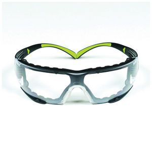 Safety Glasses, Value Range, Series: 400, Anti-Scratch/Anti-Fog Lens Coating, Clear Lens, Frameless, Green/Black Frame, Plastic/Foam Lined Frame, Polycarbonate Lens, Yes % UV Protection, Pressure Diffusion Temple, Specifications Met: ANSI Z87.1-2015