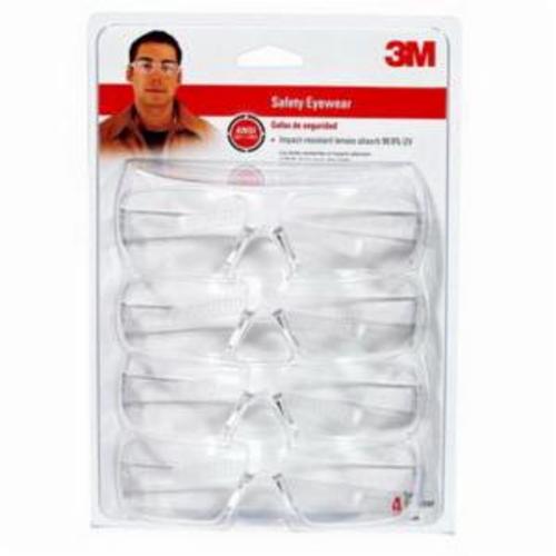 Protective Eyewear, Lightweight, Anti-Scratch/Impact-Resistant Lens Coating, Clear Lens, Half-Frame, Polycarbonate Lens, Yes % UV Protection, Specifications Met: ANSI Z87.1-2010
