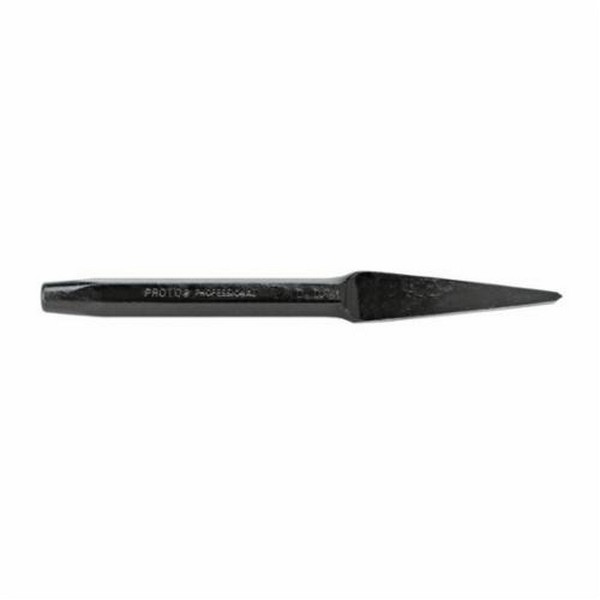 Chisel, 5/16 in Tip, Hex Stock, 5/16 in Stock, S2 Tool Steel Tip, 5/16 in Blade Width, 5-1/8 in Overall Length, Cape Chisel Style, Handguard: No, Corrosion-Resistant: Yes, S2 Steel, Black Oxide