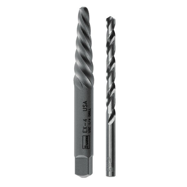 Spiral Extractor and Drill Bit, Aggressive Left Hand, Series: 537 Series, Measurement System: Imperial, 5/64 in Drill, #1 Extractor, High Speed Steel