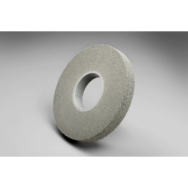 Deburring Wheel, High Performance, Series: EXL, Center Hole Attachment, Silicon Carbide Abrasive, 8 Inch Wheel Diameter, 3 Inch Center Hole, 1 Inch Face Width, Fine Grade, 4500 RPM Maximum, Density Grade: Medium, 8 Density, Gray