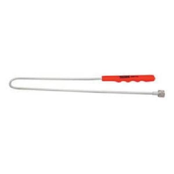 Pickup Tool, Magnetic Flexible Long Reach, 29 in Overall Length, Gripped Handle, 5 lb Pull, Stainless Steel/Hard Plastic