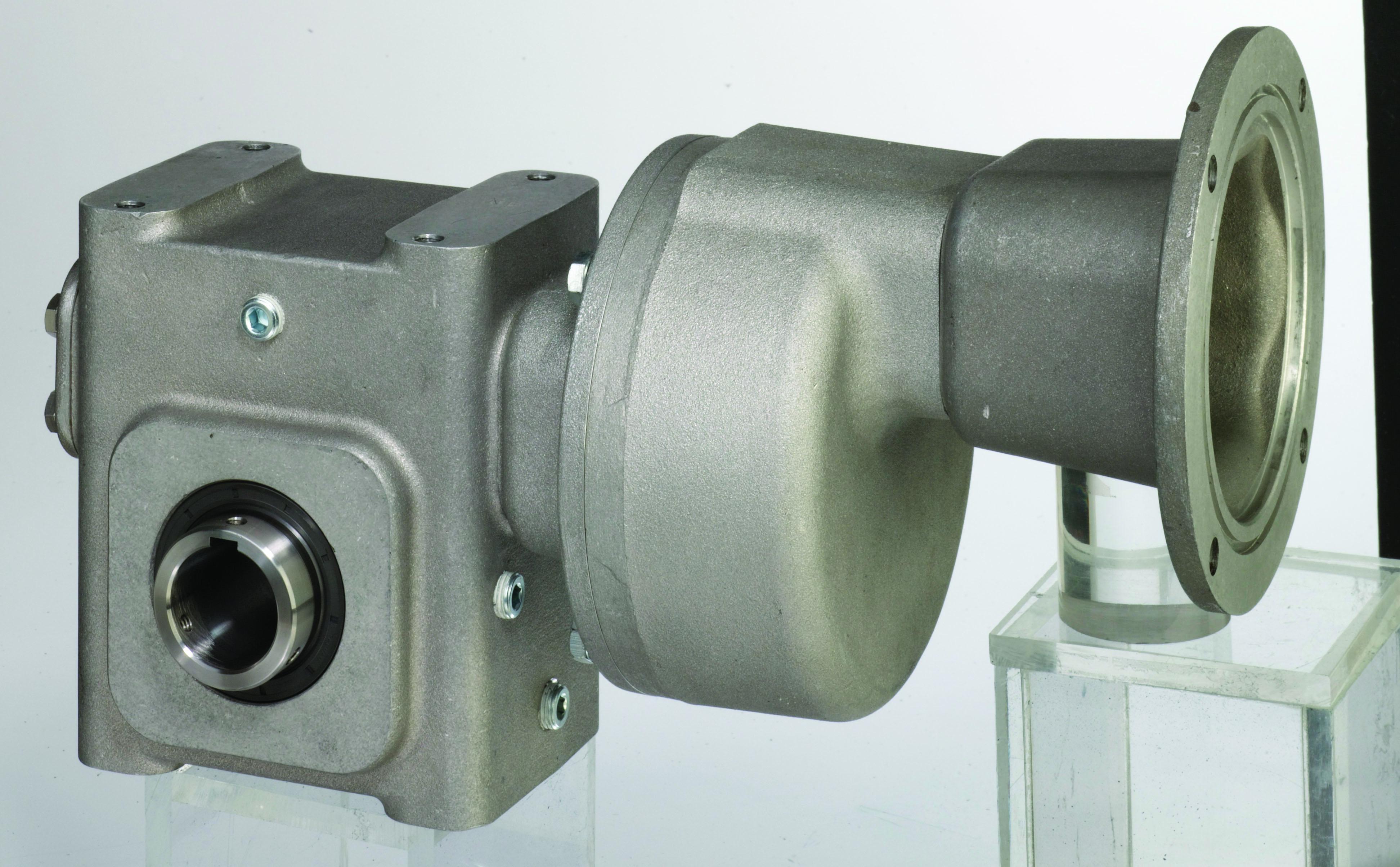 Helical Worm Gear Reducer, 60:1 Gear Ratio, 2.021 HP Input, 1.625 HP Output, C-Face Coupling Input, Hollow Bore Output, 2-3/16 Inch Output, 29.2 RPM Output Maximum Speed, 1750 RPM Input Maximum Speed, 3507 in-lb, 3 Inch Centre Distance, 0.1875 x 0.68 Inch Input, 0.5 x 3 Inch Output Keyway, Oil Lubrication, Aluminum