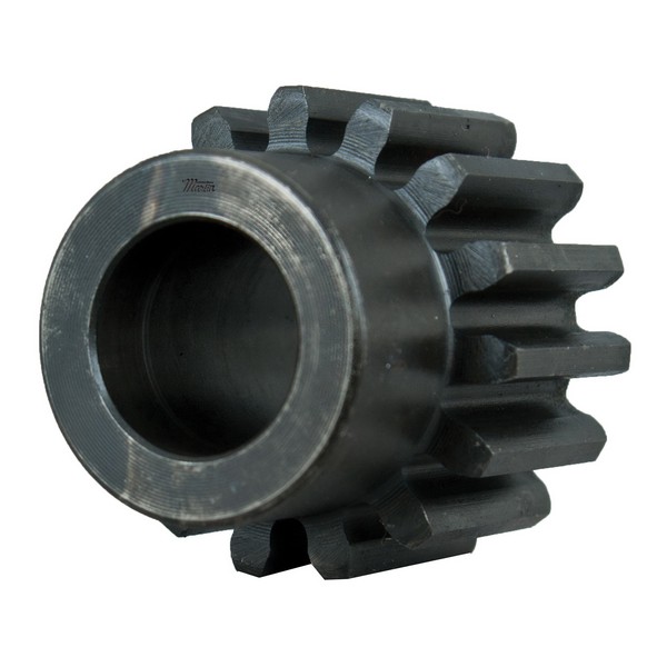 Stock Spur Gear, Reboreable, 1/2 Inch Bore Diameter, 1.167 Inch Outside Diameter, 11 Teeth, 12 Diametral Pitch, 1 Inch, 3/4 Inch Face Width, Type B, 3/4 Inch Hub Diameter, 1/2 Inch Hub Projection, 1-1/4 Inch Overall Length, 14.5° Pressure Angle, Steel