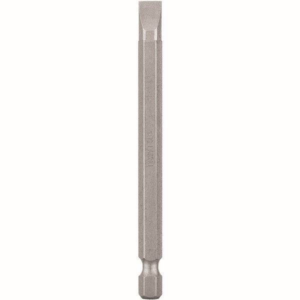 Screwdriver Power Bit, Single End, #8 Point, Slotted Point, Hex Shank, 1/4 in Shank, Steel