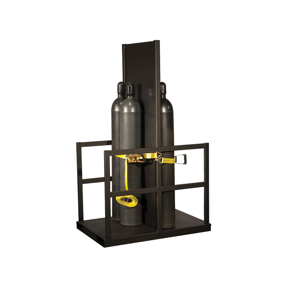 Gas Cylinder Forklift Pallet, End Loaded, 12 Cylinder, 4000 lb Load, 9 in Diameter Cylinder, 78 in Height, 32 in Width, 48 in Depth, Steel