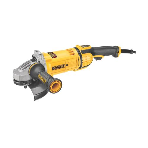Angle Grinder, Large, Tool/Kit: Tool, Series: Protect™, 7 in Wheel Diameter, 5/8-11 Arbor/Shank, 8500 RPM Speed, 4.9 HP, 120 VAC, 15 A, Plastic Housing Material, 3-Position/Side/Soft Grip Handle, Yellow, 8 ft Cord, Lock-On/Off Trigger Switch Control,