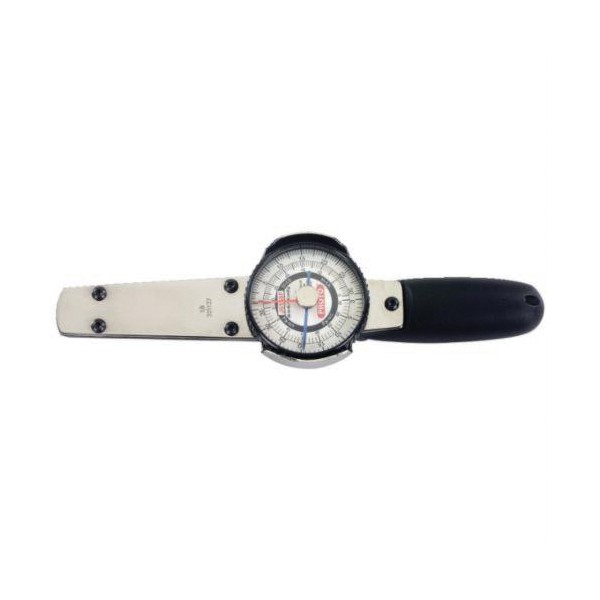 Dial Torque Wrench, Dual Scale, 3/8 in Drive, 120 to 600 in-lb, Fixed/Ratcheting, Graduations: 10 in-lb, 10 in Overall Length, CW/CCW, +/-4% Accuracy, 5000 Cycles Minimum, Plain Grip, Specifications Met: ASME B107.14M, ISO 6789, Aluminum/Steel, Full