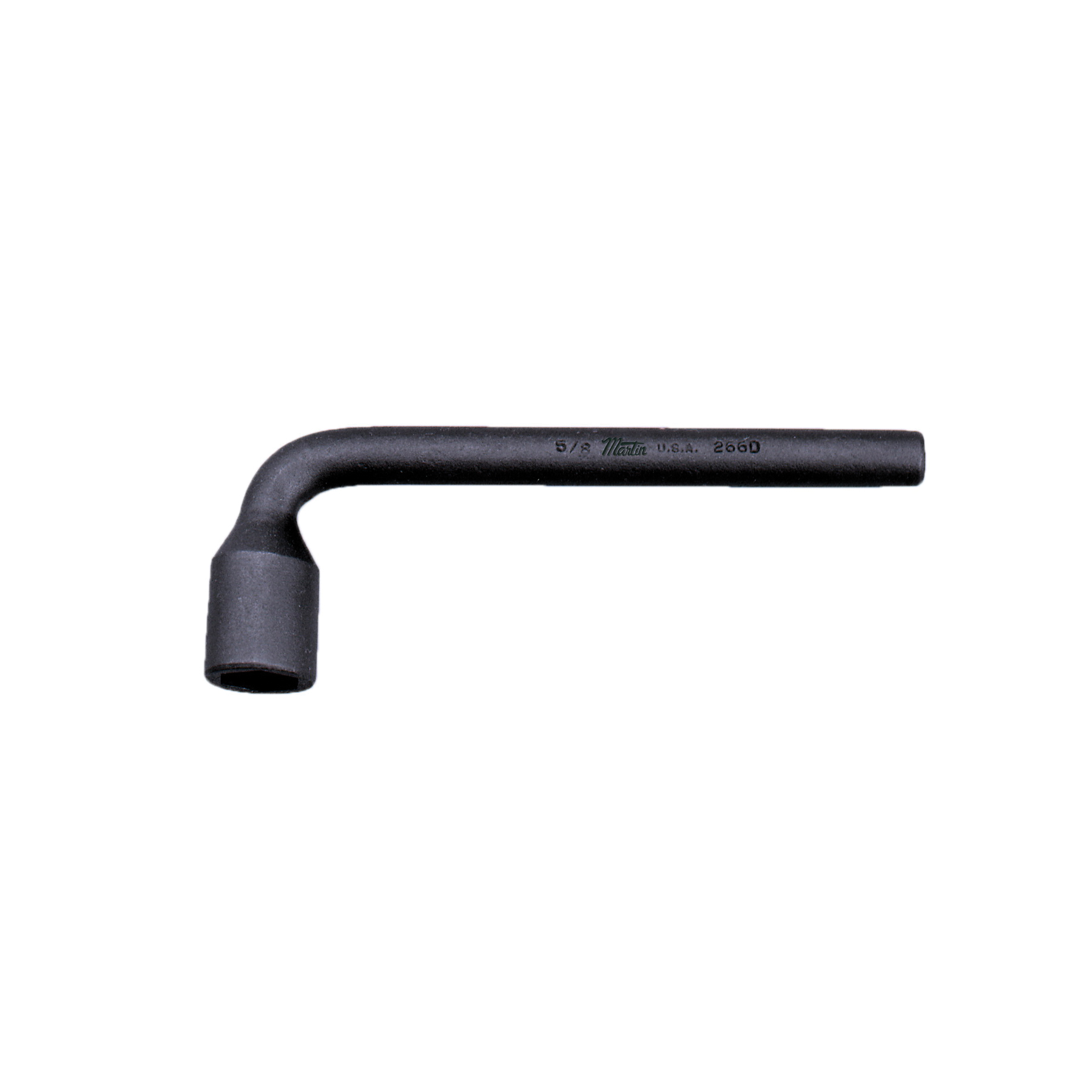Socket Wrench, SAE Hexagon Opening, Offset Wrench, 9/16 Inch Wrench Opening, 6 Points, 5-7/8 Inch Overall Length, 1-7/16 Inch Height Offset, Forged Carbon Steel, Industrial Black