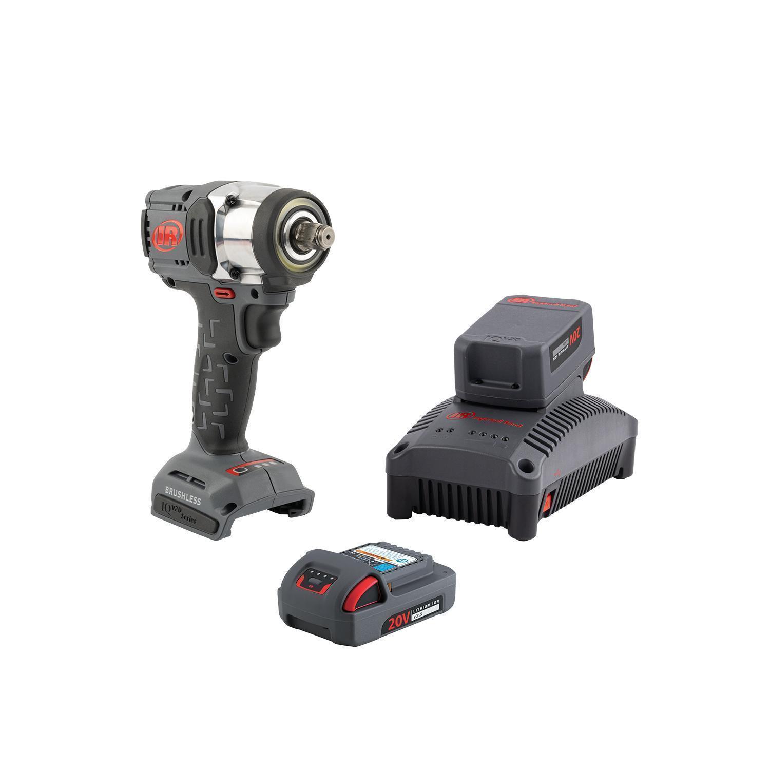 Impact Wrench Kit, Bare Tool/Kit: Bare Tool, Compact, Square Drive, 1/2 in Drive, 4200 bpm Blows per Minute, 400 ft-lb Torque, 2800 RPM Speed, 20 V DC, Lithium-ion Battery, 2.5 Ah Battery, Battery Included: No, Ergonomic Handle, Variable Speed Trigger Control