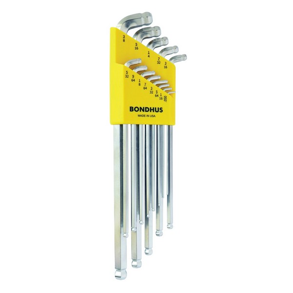 Hex Key Set, Double Ball End Extra Long Stubby, Measurement System: Imperial, 13 Piece, Hex Drive, 0.05 to 0.375 Inch Hex, L-Handle Handle, Protanium® High Torque Steel, ProGuard™