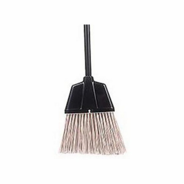 Lobby Broom, 36 in Overall Length, 5 in Trim Length, 8 in Sweep, Flagged Plastic Bristle, 18 in Block, Wood Handle