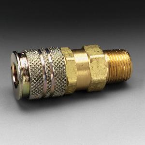 Socket, Industrial Interchange, Series: Supplied Air, For Use With: W-2806 3M™ Compressed Air Filter and Regulator Panels, Specifications: 1/4 in Body, 3/8 in MPT, 50 cfm Air Flow, Brass
