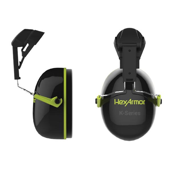Earmuffs, Universal, Series: K2C, For Use With: XP200, XP250, XP200E, XP250E, XP450A, XP450AE, XP500IES, XA250 and XP250IES Safety Helmet, Specifications: 25 dB NRR, Hard Hat Mounted, Plastic, Black
