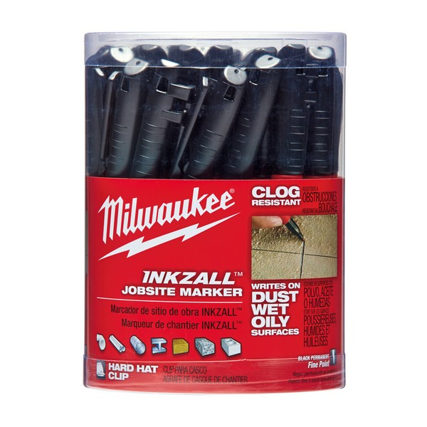 Industrial Marker, Permanent, Fine Line Tip, 20 to 140 °F, 10 s Drying, Acrylic, Black