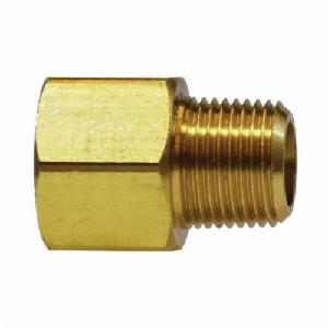 Extension Adapter, Adapter Fitting/Connector, 1/2 Inch Nominal, MNPT x FNPT End Style, 1.06 Inch Hex, 1.66 Inch Length, 1200 psi Pressure, Brass, -65 to 250 °F, Domestic/Import: Import