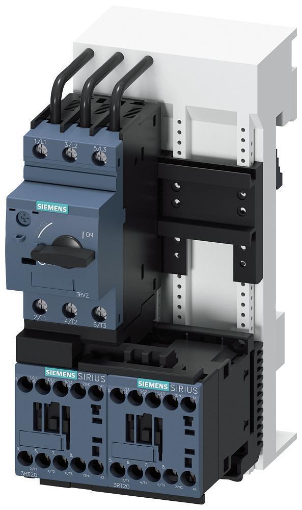Combination Starter, SZ 00 Fuseless Reversing, Series: 3RA221, 690 VAC, 0.16 A, 50/60 Hz Frequency, 40 W, 60 W Motor, 110/120/93.5 to 121/96 to 132 VAC Coil, 3 Pole, Setting: 0.11 to 0.16 A, Thermal Bimetal Overload Relay, IP00/IP20 Enclosure, 300000