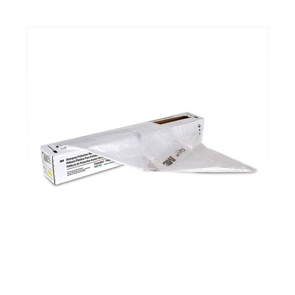 Overspray Protective Sheeting, 250 ft Roll Length, 20 ft Width, 0.4 mil Thickness, Plastic, Translucent