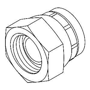 BSPP Cap, Series: 3406, 1-1/2-11 Nominal, Female BSPP Swivel End Style, Steel, Import