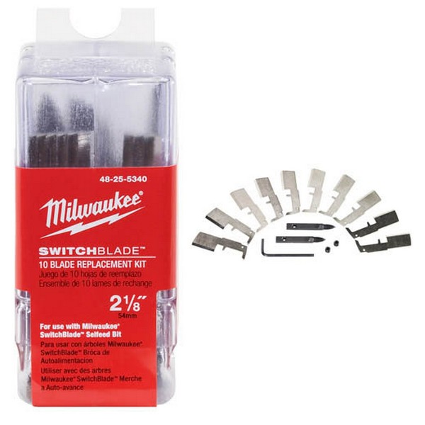 Blade Replacement Kit, For Use With: 2-9/16 in Self-Feed Drill Bit, Hardened Steel, Red