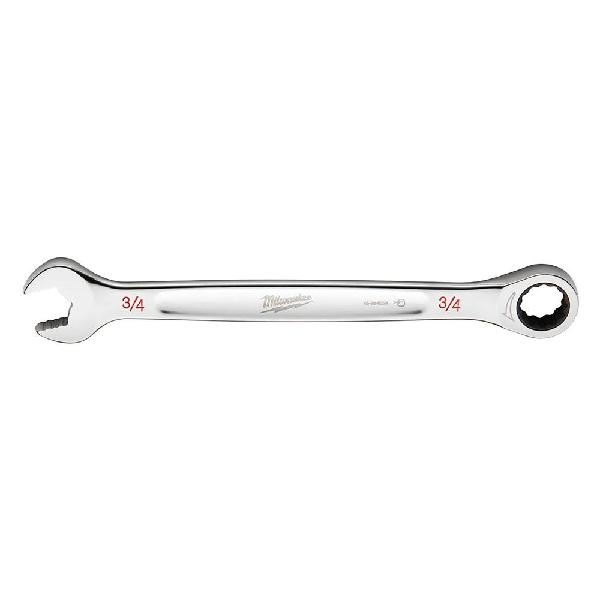 Combination Wrench, Ratcheting Standard Length, Measurement System: Imperial, Open End Wrench, 3/4 in Wrench Opening, 12 Points, 10.14 in Overall Length, Ergonomic Handle, Steel