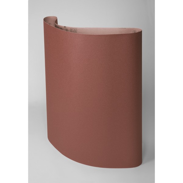 Coated Abrasive Belt, Flat Wide, 75 in Belt Length, 36 in Belt Width, P120 Grit, Fine Grade, Aluminum Oxide Abrasive, Polyester Backing, Closed Coat, Brown, Applicable Materials: Aluminum, Brass, Bronze, Carbon Steel, Copper, High Nickel Alloy, Soft