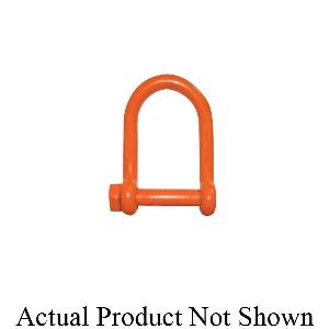 Long Reach Shackle, 7000 lb, 5/8 in, 3/4 in Pin Dia, Screw Pin, 4 in Inner Length, 2-1/4 in Opening, 1.57 in Eye Outer Size, Alloy Steel Body, Alloy Steel Pin, Orange Powder Coated