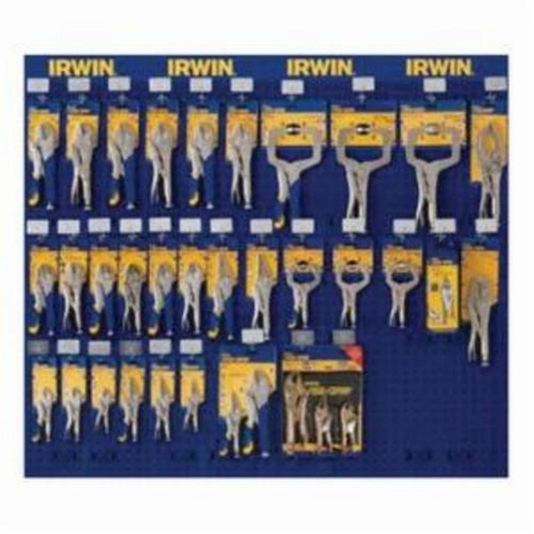 Locking Plier Merchandiser, 62 Piece, Blue Wall POG Tool Storage Type, Yes Tool Storage Included, Steel, Silver