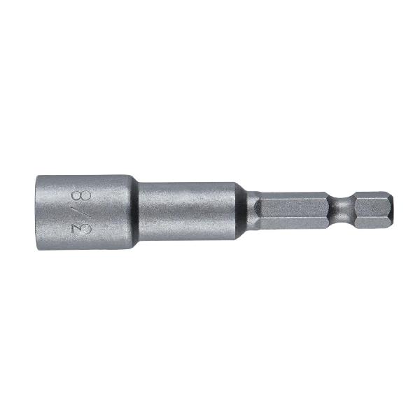 Nut Setter, Magnetic Tip, 1/4 in Shank, Hex Shank, 1/4 in Hex, 2-9/16 in Overall Length, 3/8 in Dia, Steel