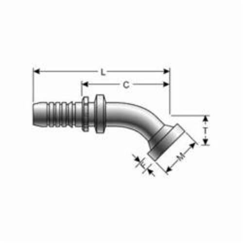 Hydraulic Coupling, 1-1/4 Inch Hose ID, 2-1/2 Inch Flange Diameter, 0.56 Inch Flange Head Thickness, 7.28 Inch Length, Steel
