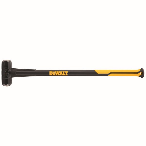 Sledge Hammer, 36 in Overall Length, Sledge Face, 8 lb Head, Steel Head, Straight Handle, Fiberglass Handle, Thermoplastic Rubber Grip