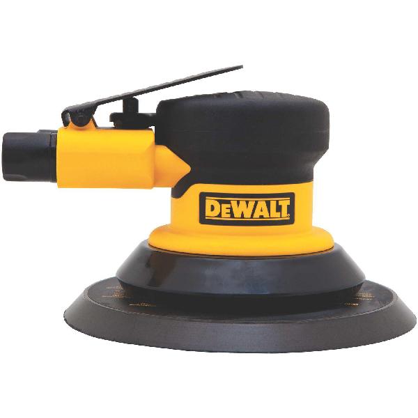 Pneumatic Orbital Sander, Palm, 6 in Pad, Round Pad, 12000 opm Orbits per Minute, 2.2 cfm Air Flow, 90 psi Air, 1/4 in NPT Air Inlet, Adhesive/PSA Pad Grip