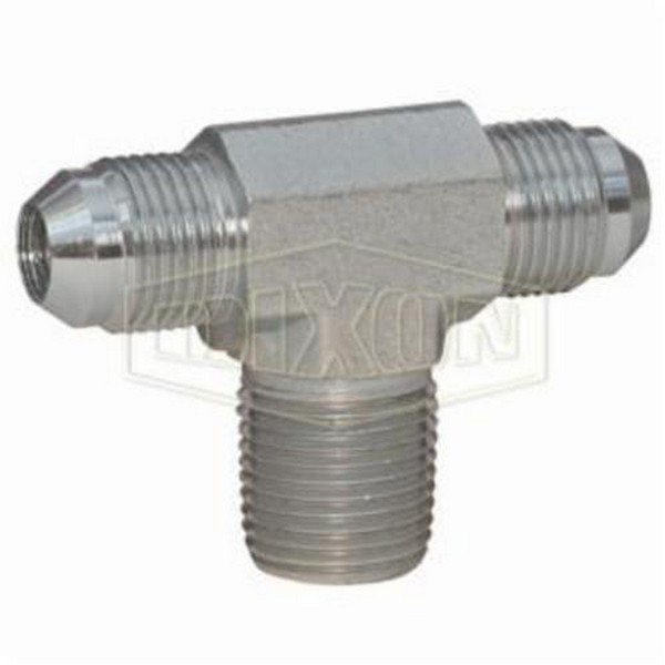 Branch Tee, 9/16-18 x 3/8-18 Nominal, 37° Male Flare x MNPT, 4000 psi, Steel, Zinc Plated, Domestic