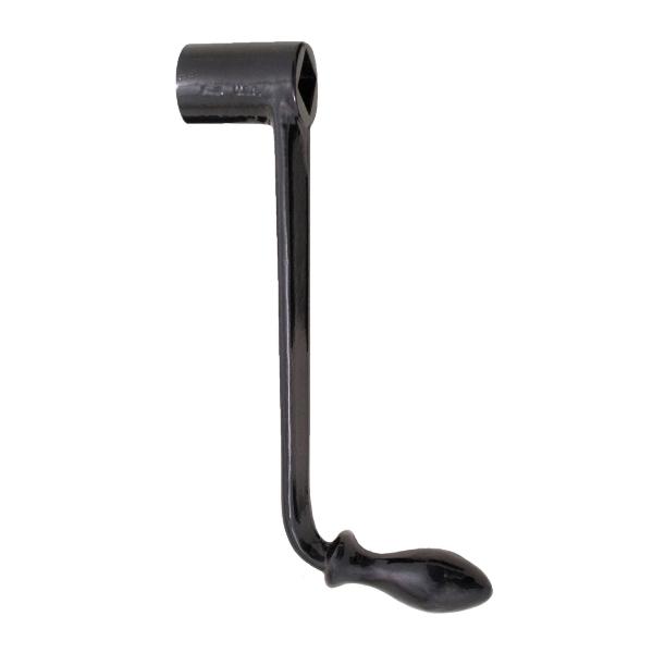 Crank Handle, Broached, 7/8 Inch Size, 9-3/8 Inch Overall Length, 1-9/16 Inch Stem Length, 2-7/16 Inch Base Height, Black, Carbon Steel, Powder Coated