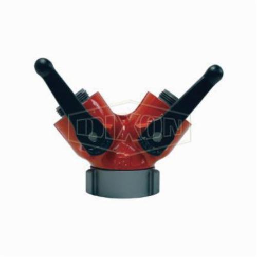 Ball Wye Valve, 2-1/2 x 1-1/2 Inch Nominal, Female NH NST x Male NH NST, 400 psi, Aluminum Body