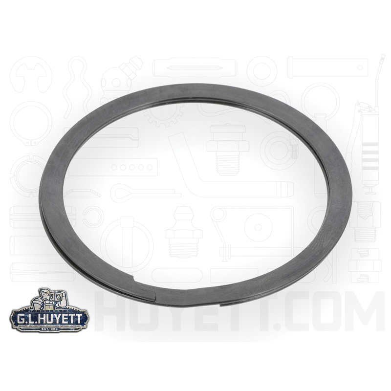 External Snap Ring, Heavy Duty Wound Style, Measurement System: Imperial, 2 in Shaft Diameter, Carbon Spring Steel, Plain, Fits Groove Diameter: 1.886 in, 2 in OD, 0.062 in Thickness