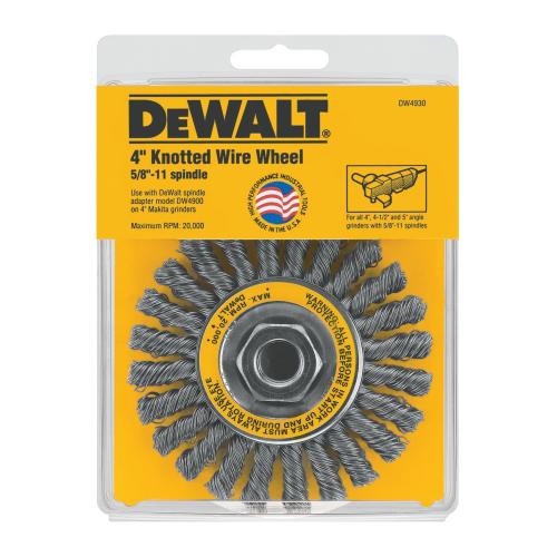 Wire Wheel Brush, 4 in Brush Dia, 1/2 in Face Width, 5/8-11 Arbor Hole Size, Twisted Wire Filament/Wire Type, 0.02 in Filament/Wire Diameter, Carbon Steel Fill, 7/8 in Trim Length, 20000 RPM Maximum