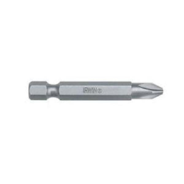 Insert Power Bit, Double End, PH2 Point, Phillips® Point, 2 in Overall Length, Hex Shank, 1/4 in Shank, Steel