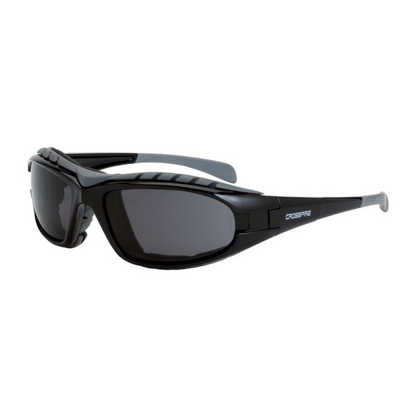 Safety Eyewear, Series: Diamond Back, Anti-Fog/Hard Coated Lens Coating, Smoke Lens, Full Framed Frame, Shiny Black Frame, EVA Foam Lined Frame, Polycarbonate Lens, 99.9 % UV Protection, Specifications Met: ANSI Z87.1+