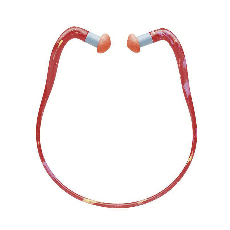 Earplugs, Series: Quiet Band, Banded, 23 dB Noise Reduction Rating, Pod, Universal, Orange Plug, Foam Plug, Red Cord, Polypropylene Cord, ANSI S3.19-1974, EN 352-2:1993 / EN-24869-1:1993 Specifications Met, Reusable Disposable/Reusable
