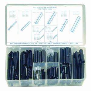 Roll Pin Assortment, Measurement System: Metric, 287 Piece, Spring Steel, Plain