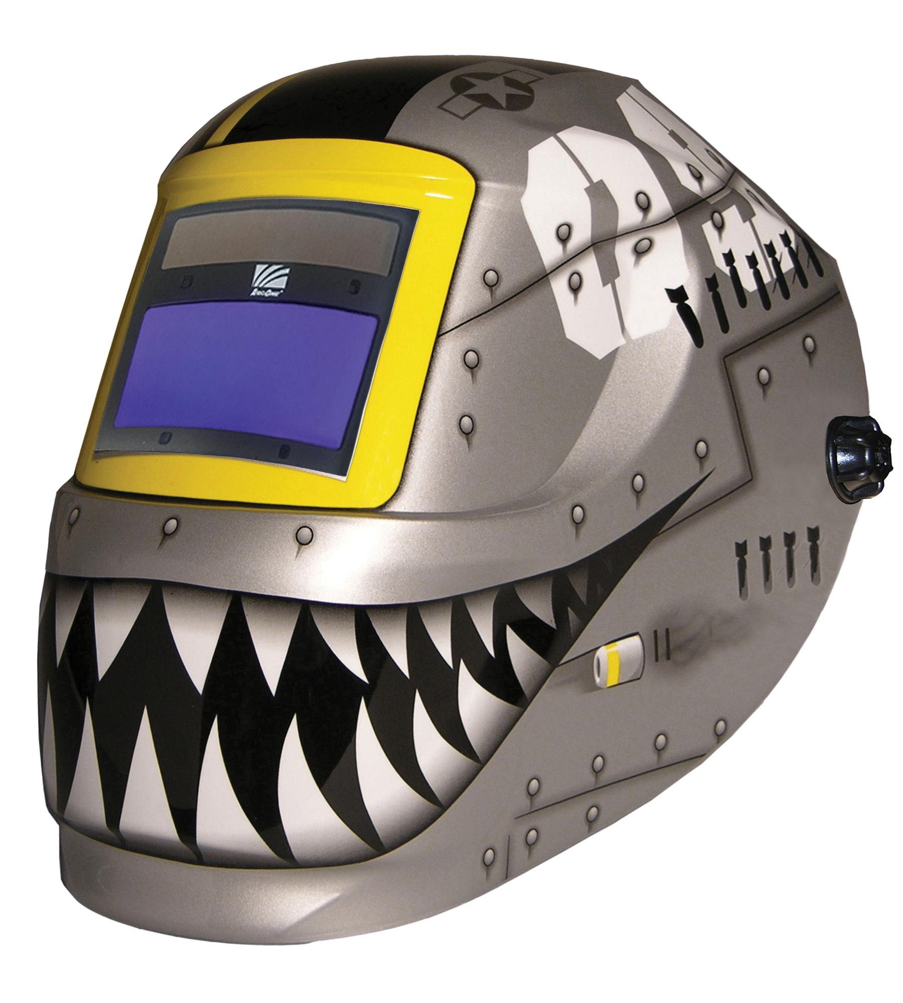 Welding Helmet, Fighting Tiger, 4/9 to 13 Lens Shade, Fighting Tiger, 7.1 sq-in Viewing Area, Solar Power Source