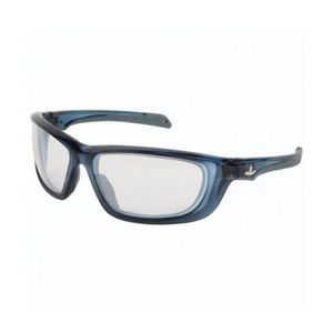 Safety Glass, Dual Lens, Series: USS Defense UD1 Premium, BossMan™ Mirror Duramass® HC Lens Coating, Indoor/Outdoor Clear Mirror Lens, Translucent Dark Blue Frame, Polycarbonate Frame, Bayonet Temple, Specifications Met: ANSI Z87+, MIL-PRF-31013