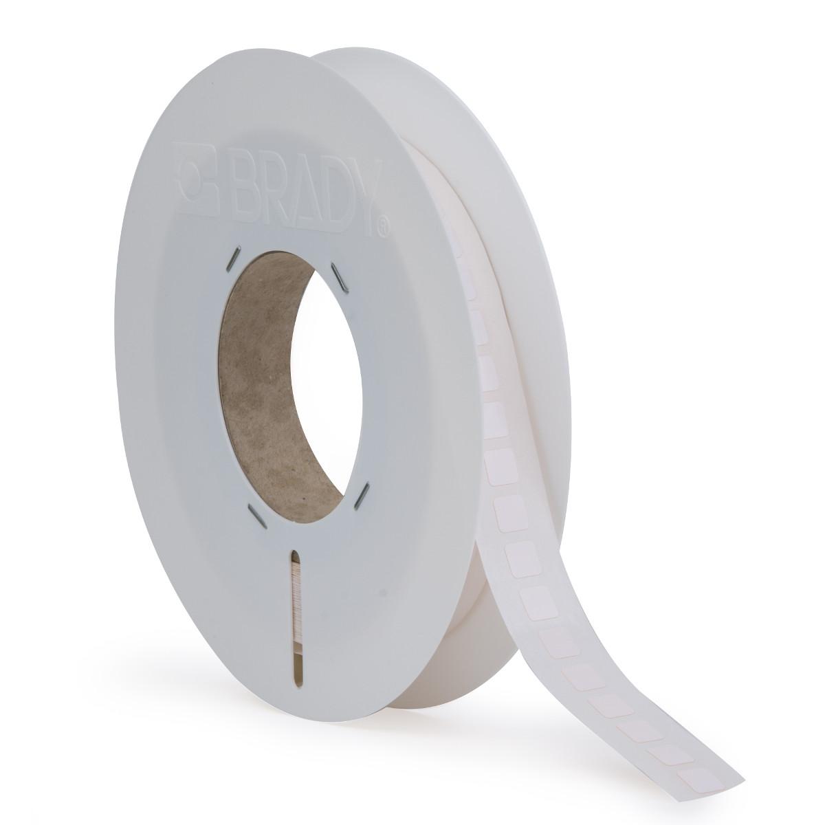 Auto-Apply Label, Square Laser-Engravable, 0.197 Inch Width, White Legend/Background, B-732A Polyimide, For Use With: ALF14-25 Label Feeder